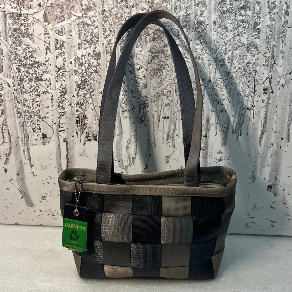 Harveys Original Footed Seatbelt Multi Gray Shoulder Handbag Double Strap Med - Picture 1 of 10